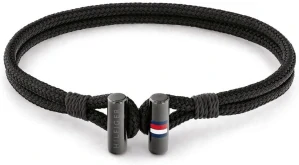 Pánsky náramok Tommy Hilfiger 2790336 – čierny braided náramok s oceľou