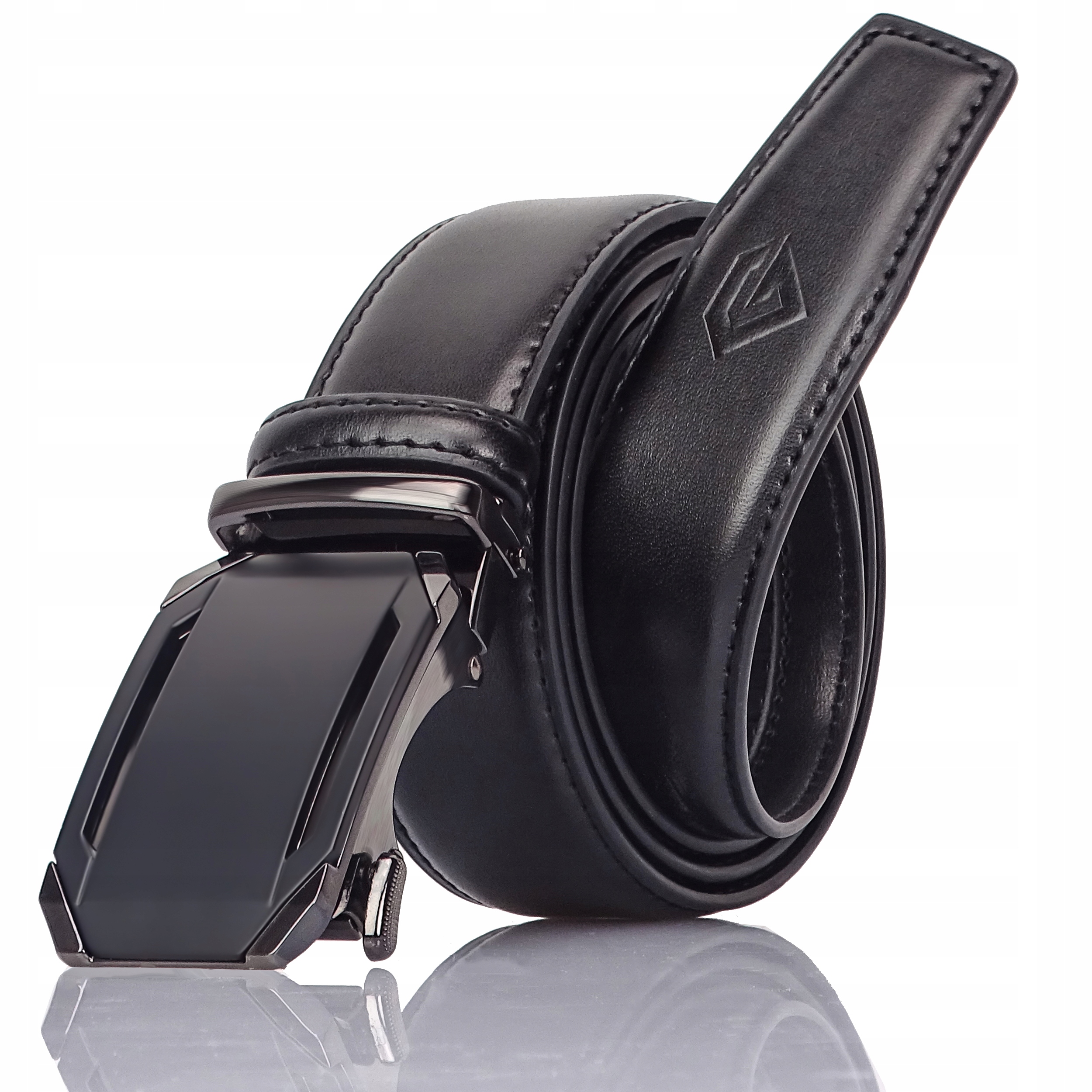 Pánsky kožený opasok automatický čierny 3,5 cm – elegantná pracka GRACIO