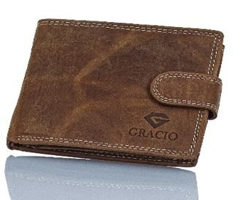 Kožená peňaženka pánska hnedá s RFID ochranou – elegantná peňaženka GRACIO